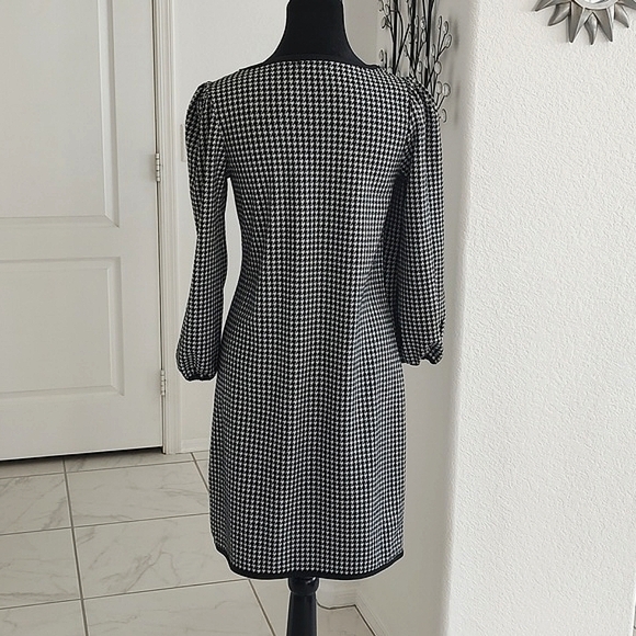 Max Studio Houndstooth Sheath Dress Knee Length Black White S Small - Picture 7 of 13